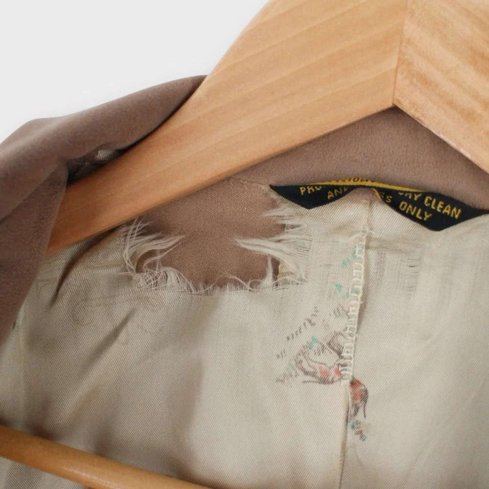Vintage John Weitz Palm Beach Suede‎ Blazer Jacket Tan Brown Lined USA Made 40R